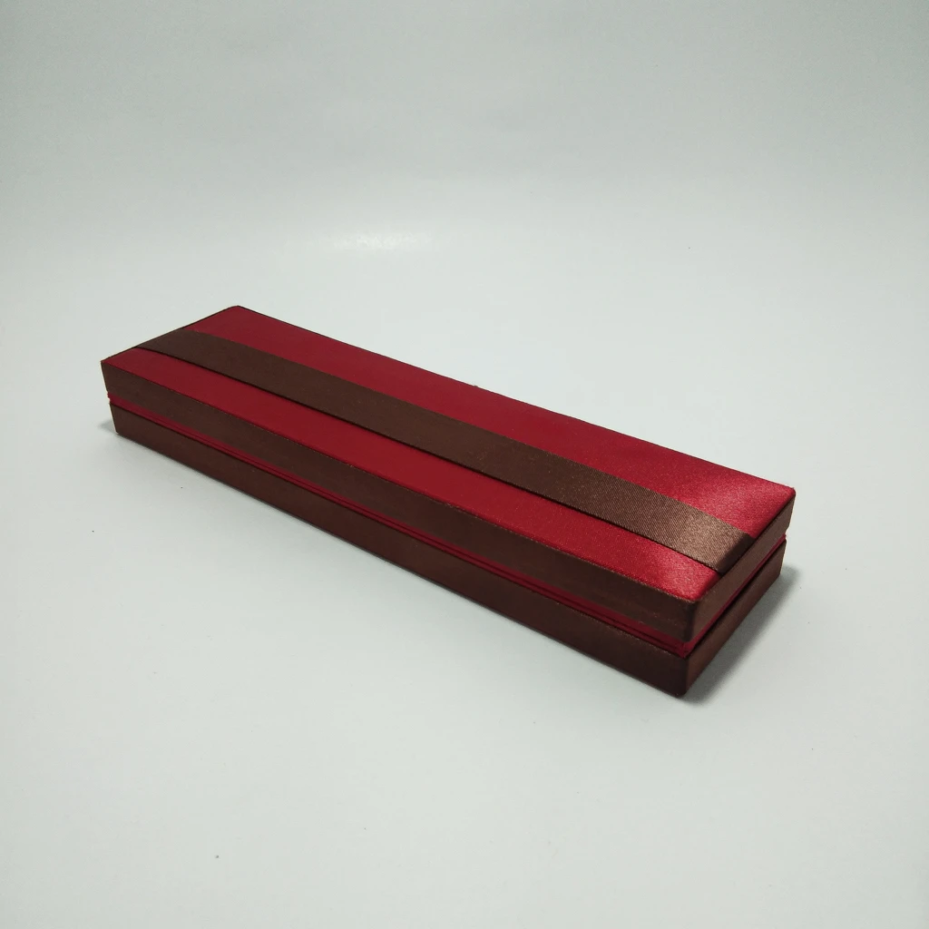 jewelry box kitkat brown maroon satin chain