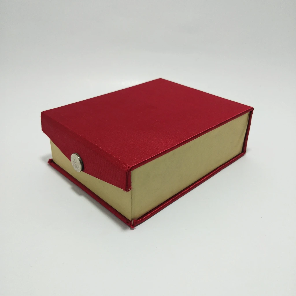 jewellery box solid red satin white pendant