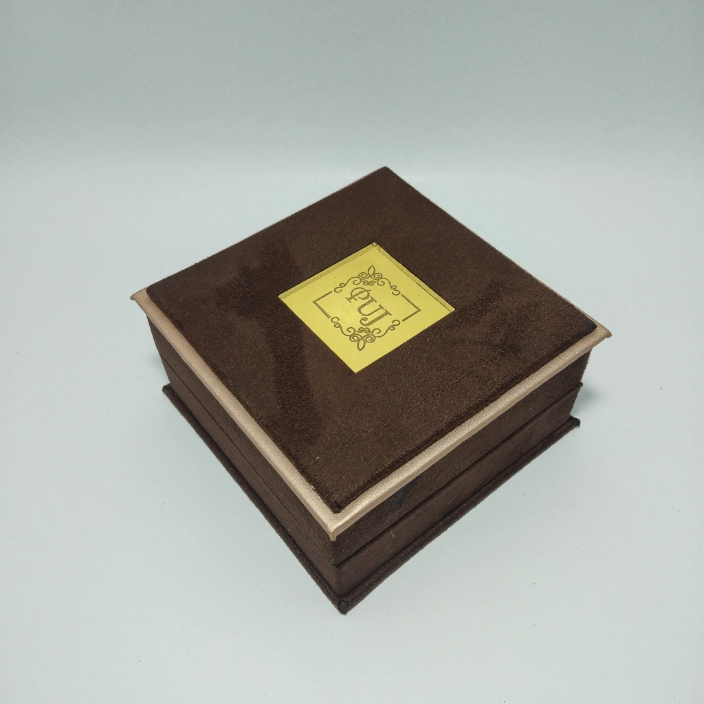 jewellery box gold brown velvet engrave bangles